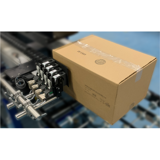 InteliJet TSC printing on a cardboard box