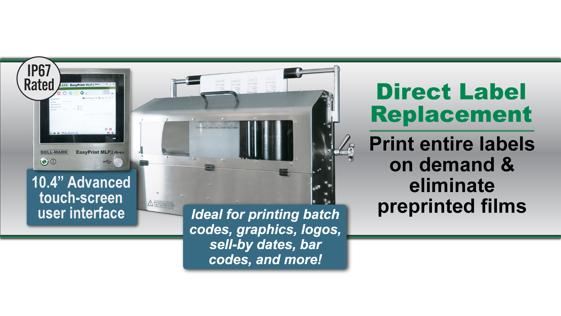 Direct label replacement - print entire labels on demand & eliminate preprinted films