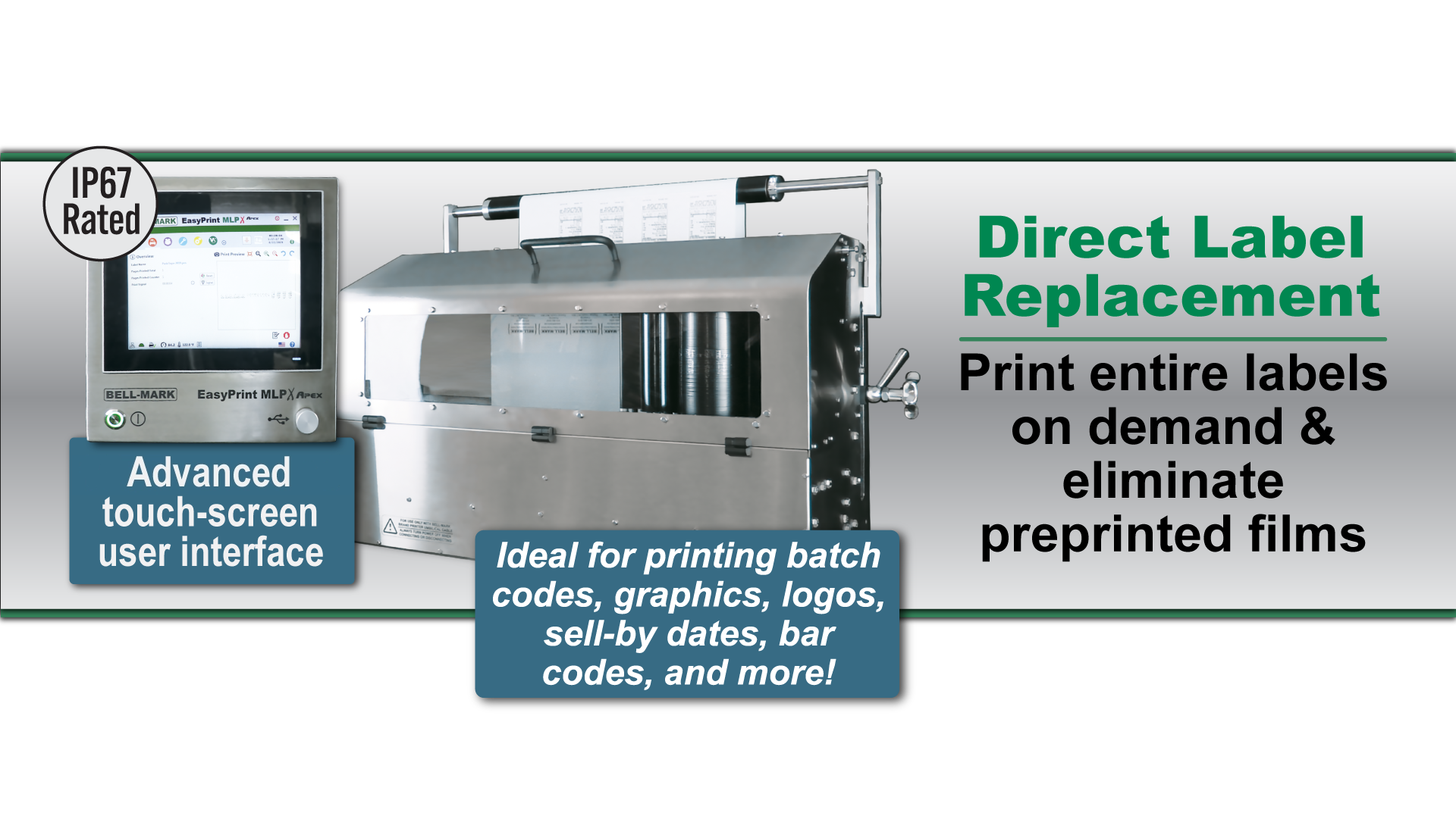 Direct label replacement - print entire labels on demand & eliminate preprinted films