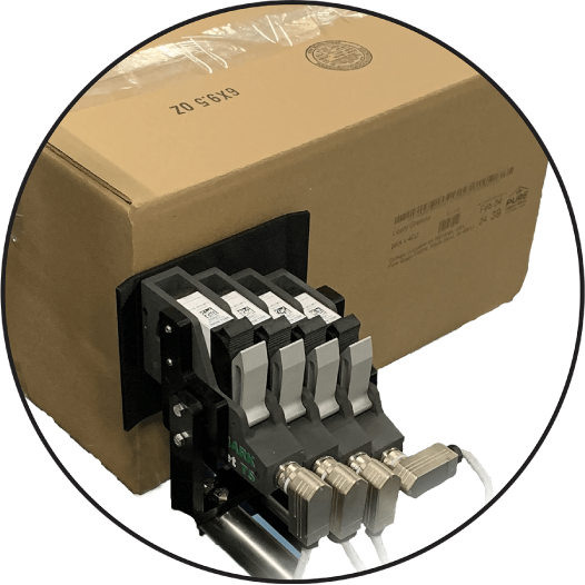 InteliJet TSC printing on a cardboard box