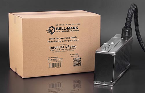 InteliJet LP Pro with a printed corrugated case