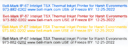 InteliJet TS Print Sample on White