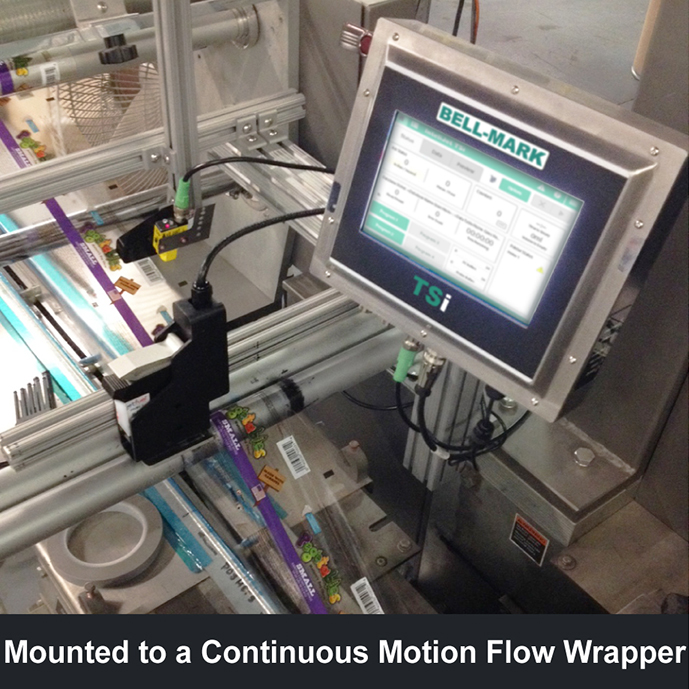 Mounted to a Continuous Motion Flow Wrapper